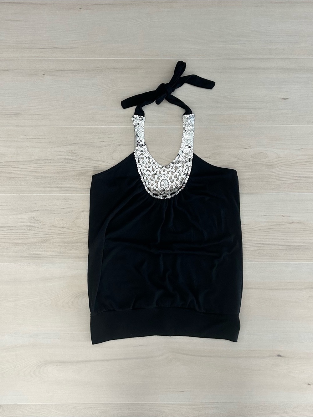 black and silver y2k lipstick halter top